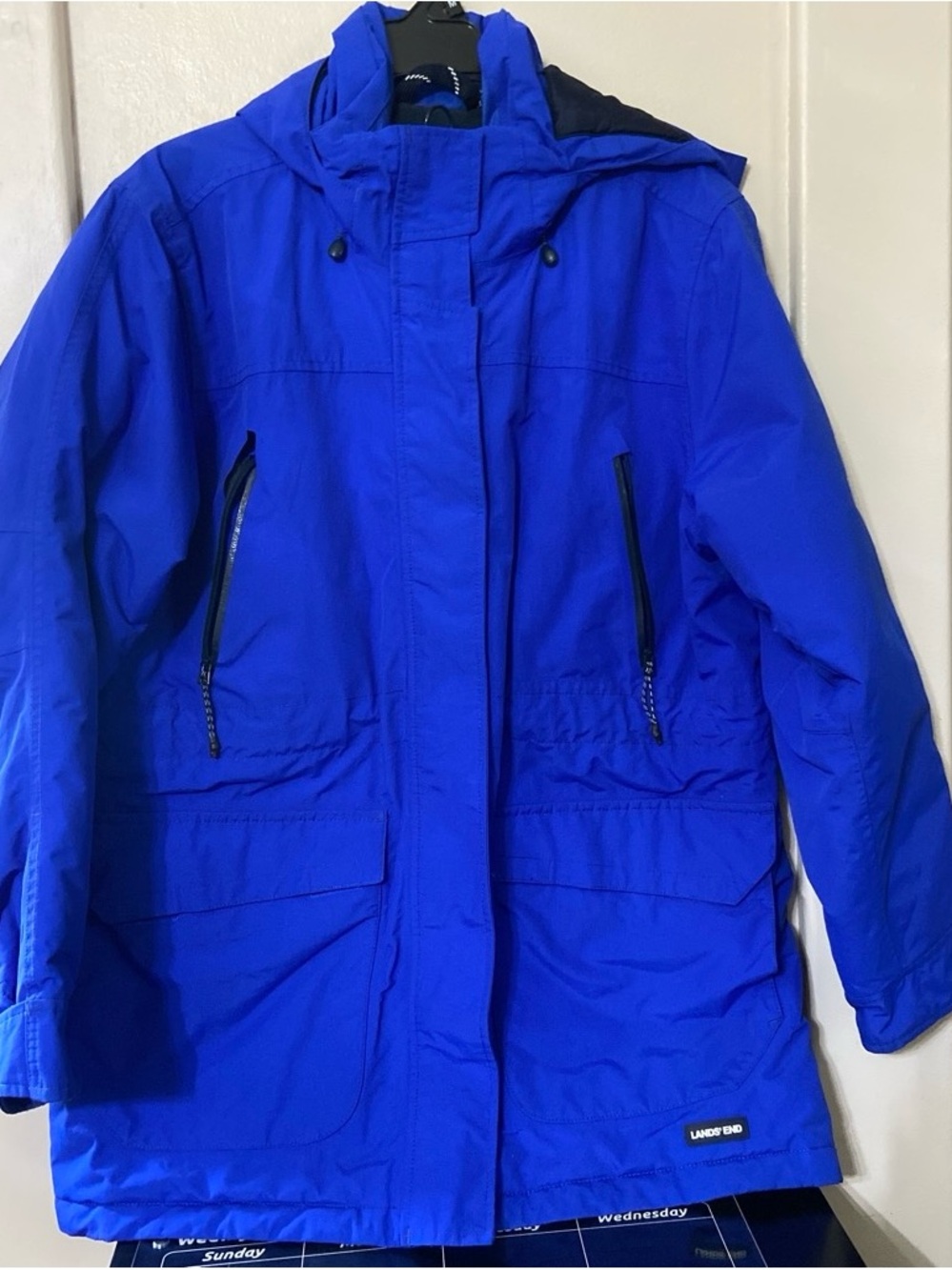 Lands' End Royal Blue Hooded Ski Jacket